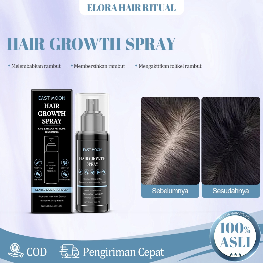East Moon Hair Growth Spray 50ml Serum Penumbuh Rambut Cepat Dan Tebal Obat Penumbuh Rambut Anti Bot