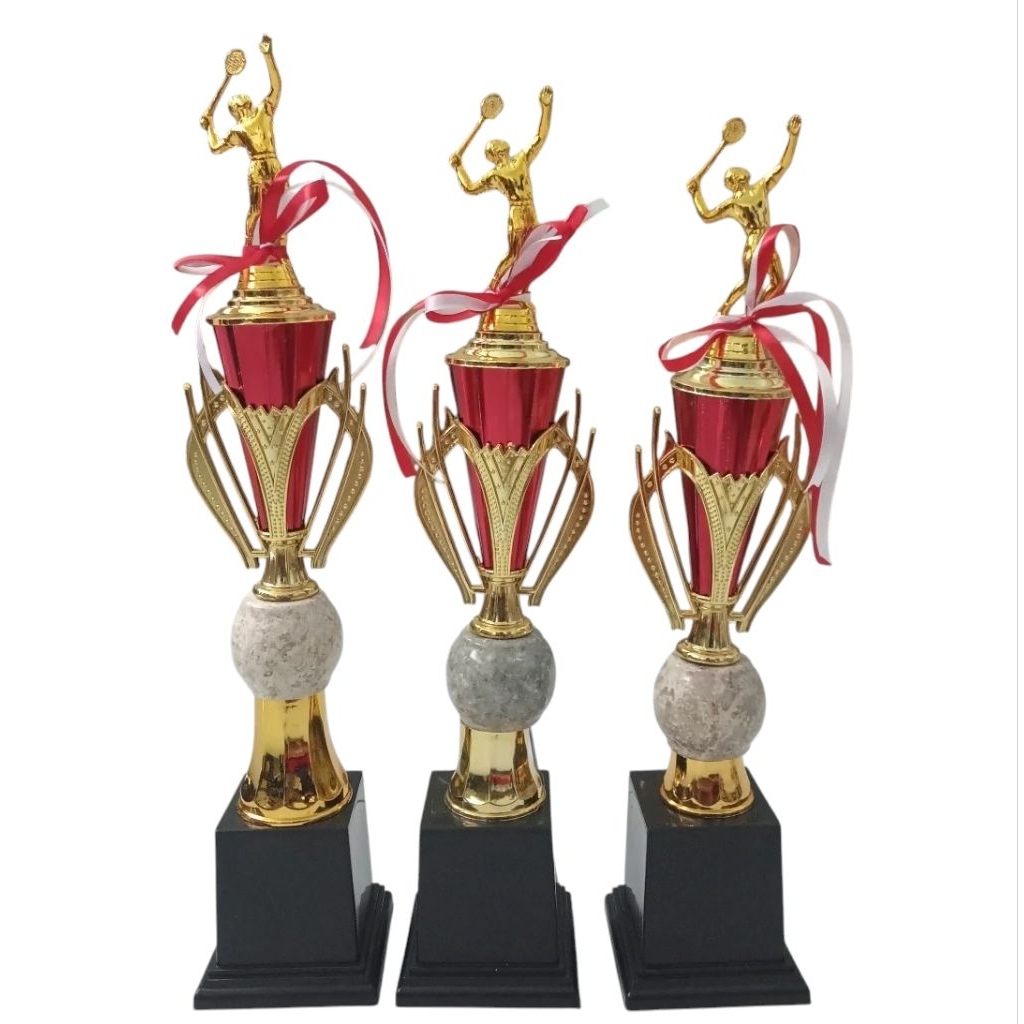 piala trophy kejuaraan lomba bulutangkis/badminton 1set juara 123/piala trophy murah 1set juara 123