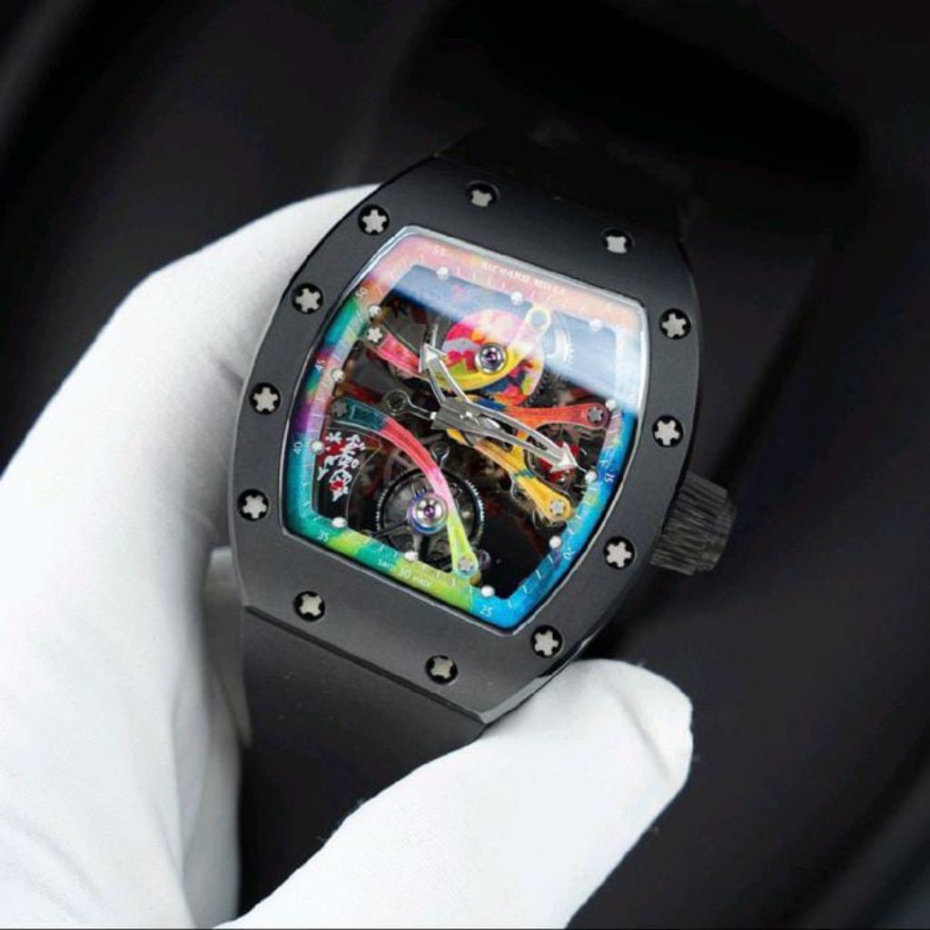 JAM TANGAN RM 68 - 01 CERAMIC BLACK SWISS AUTOMATIC DM 45MM JAM TANGAN OTOMATIS MEWAH