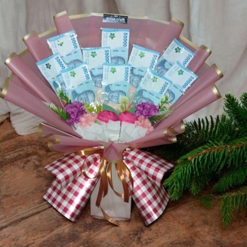 buket uang kosong bunga premium murah bandung wisuda