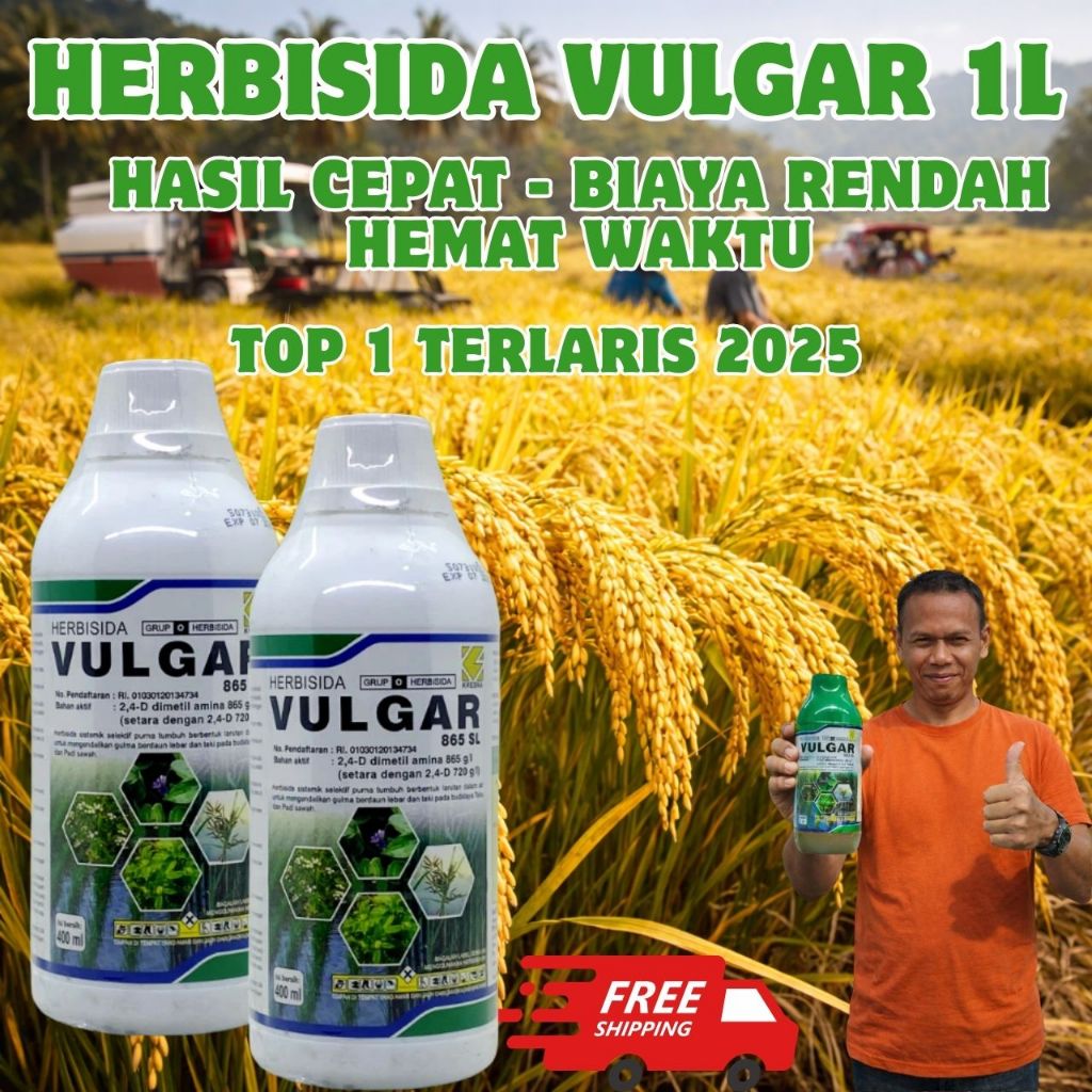 Racun Rumput Paling Ampuh Obat Rumput VULGAR Herbisida 1 Liter, Pestisida Nabati, Racun Rumput Tahan