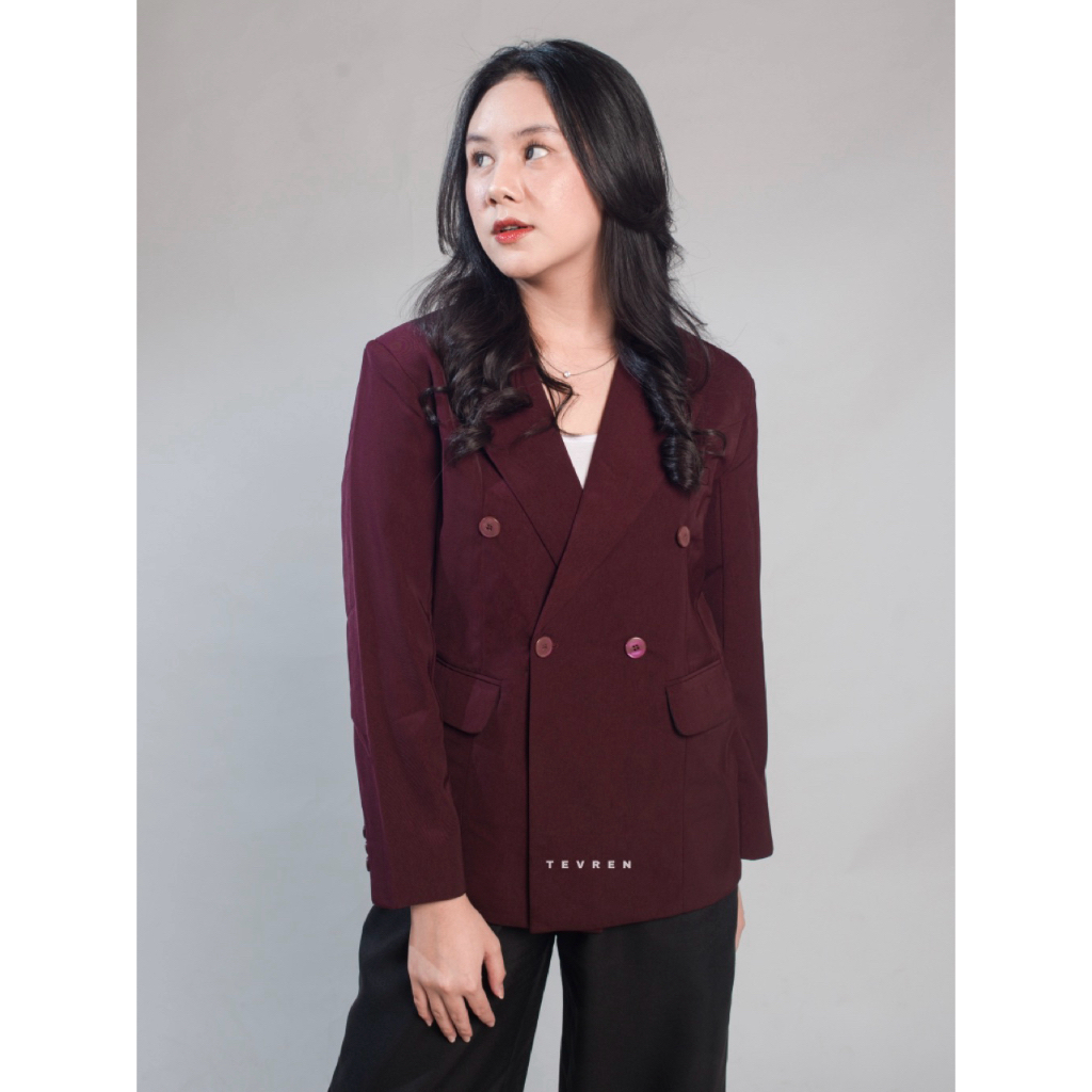 TEVREN - CERI BLAZER / blazer double breasted wanita premium