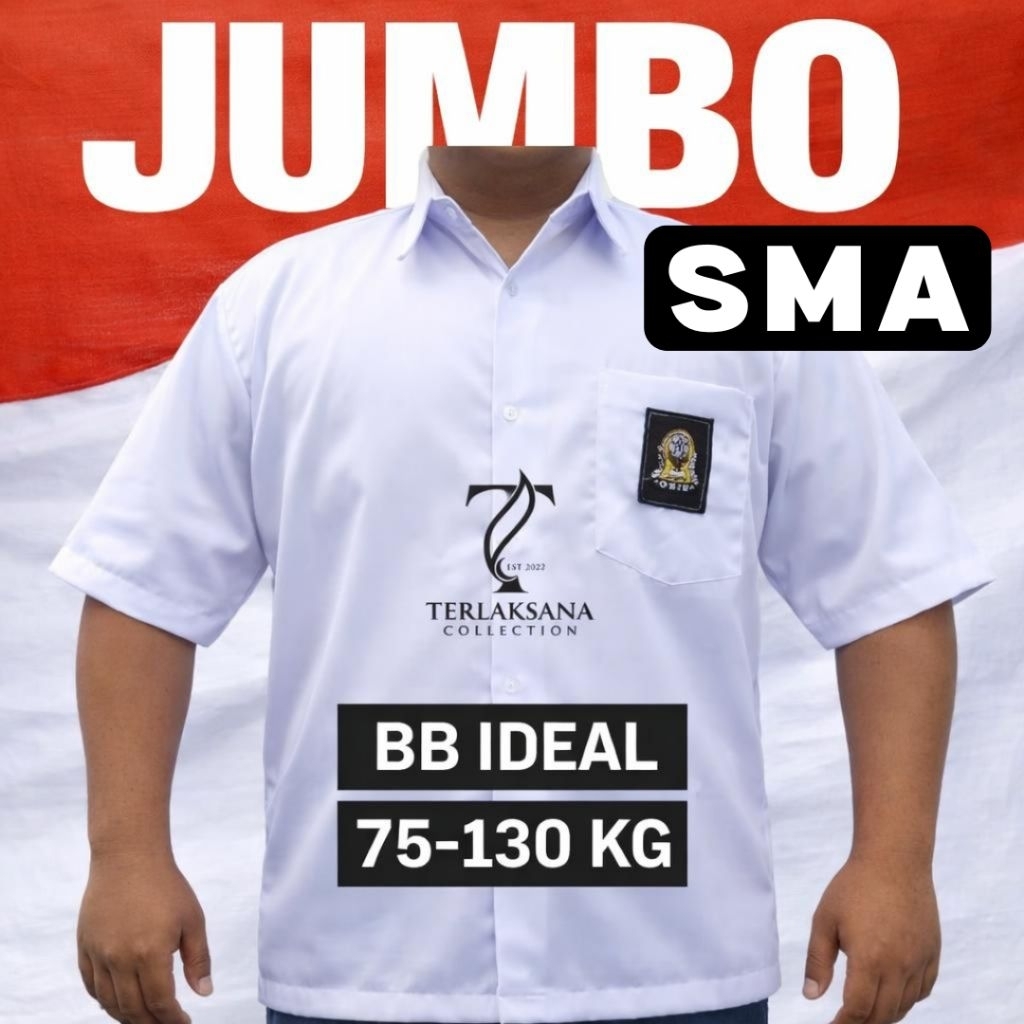 Seragam SMA JUMBO Seragam Sekolah Kemeja Putih SMA Laki-Laki dan Perempuan