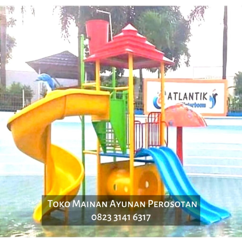 Waterboom Kolam Renang - Playground Kolam Renang - Perosotan Spiral Besi - Prosotan Spiral Besi - Pe