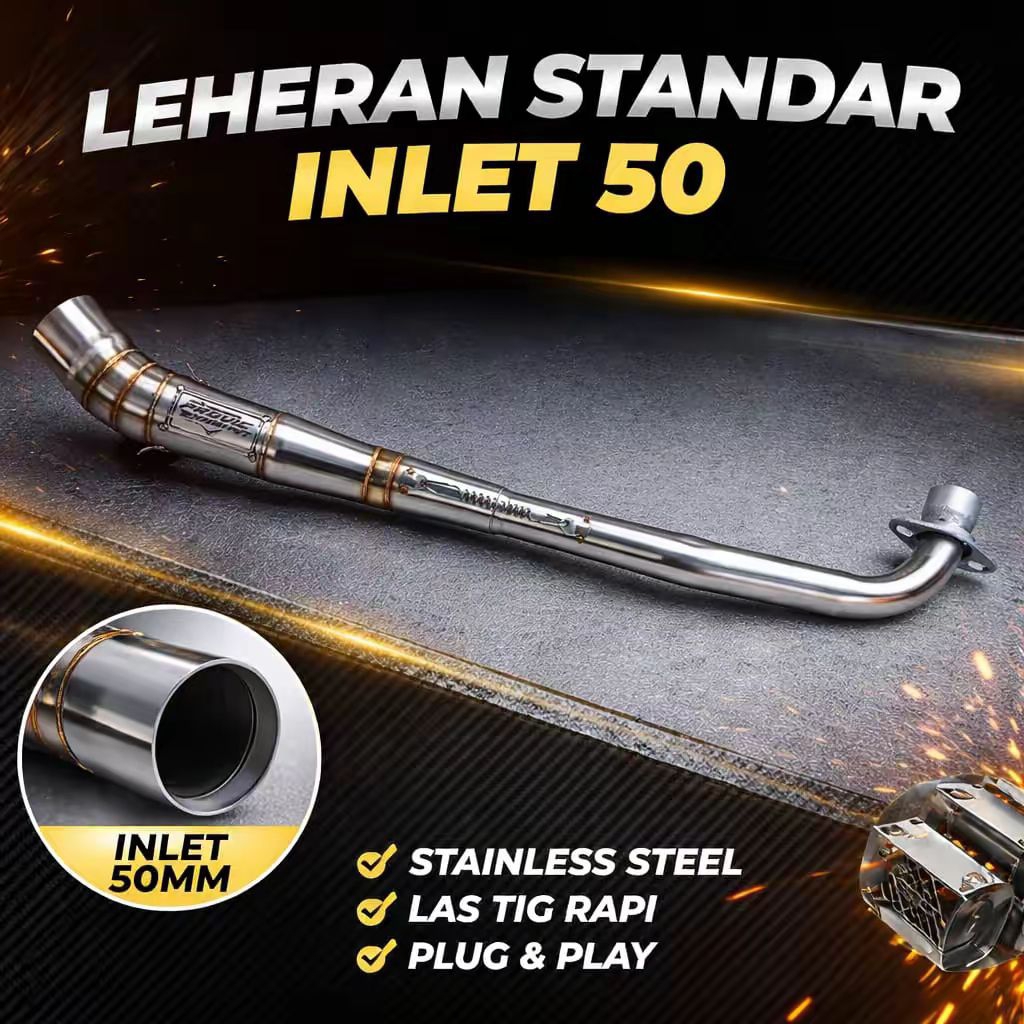 Leheran Inlet 50 Knalpot Racing Absolute Revo Blade Suprax125 Karisma Supra fit