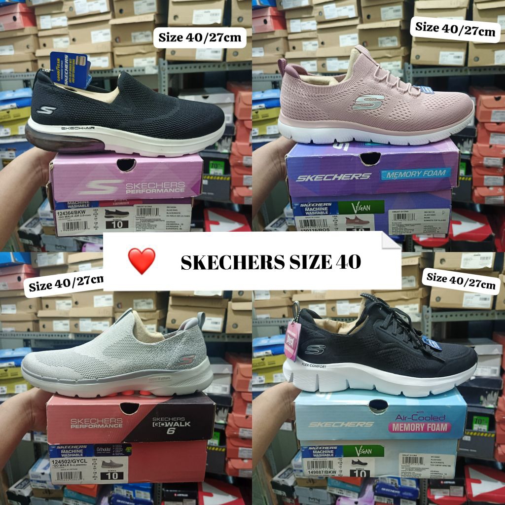 SIZE 40 Skechers Go Walk Air 2.0 Slip on Shoes 'Black'