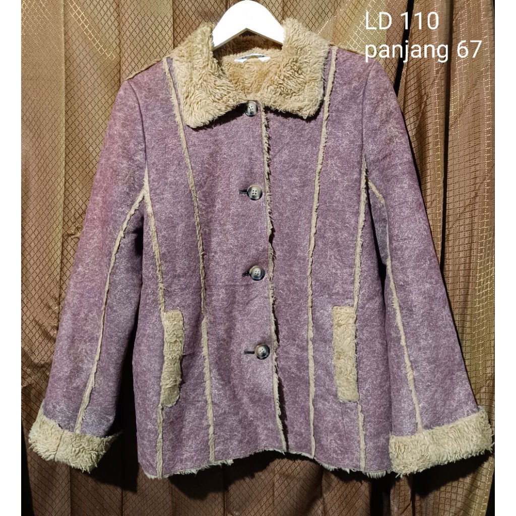 suede leather coat pink jaket suede wanita coat suede vintage jaket kulit asli suede jaket kulas wan