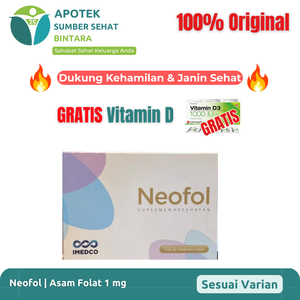 [1 BOX] Neofol | Asam Folat 1 mg - Vitamin Kehamilan & Persiapan Program Hamil