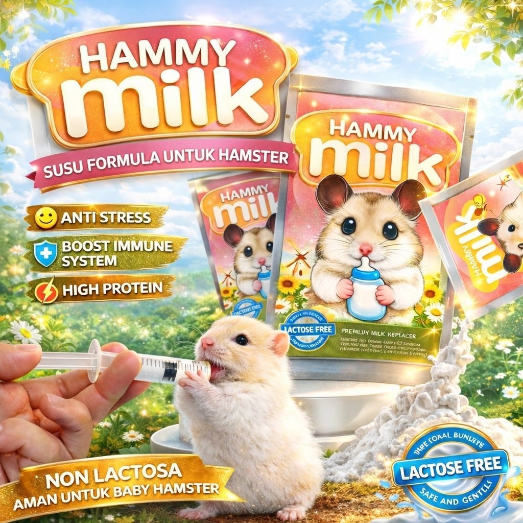 HAMMY MILK - Susu Hamster Minuman Hamster Susu Bayi Hamster Susu Pengganti Induk Hamster