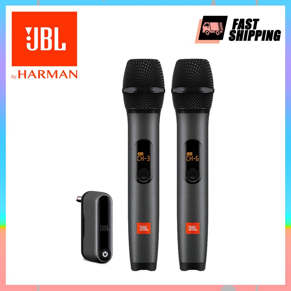 JBL Mikrofon Genggam Profesional Karaoke Mikrofon Nirkabel Set