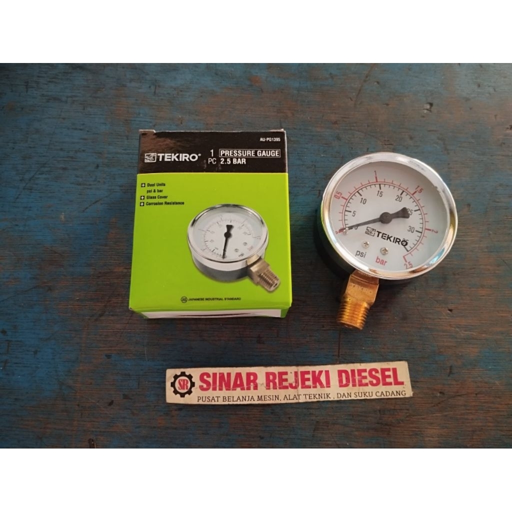 Manometer Pressure Gauge 2,5 Bar Tekiro