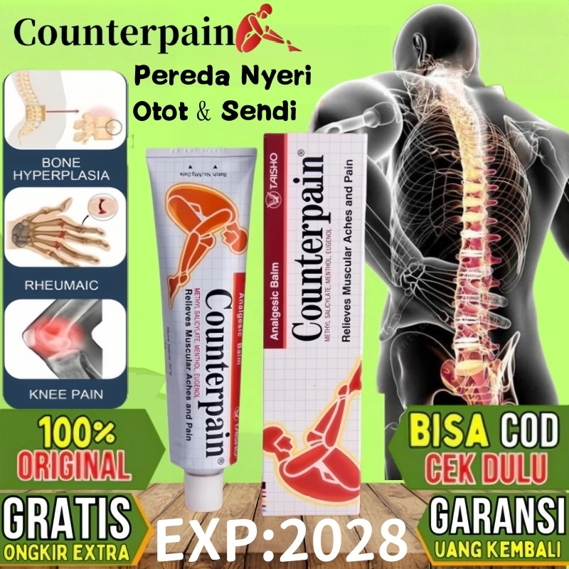 *EXP:2028&COD ORI*Counterpain Cream Counterpain 120gr untuk Meredakan Nyeri Otot Taisho Counterpain 