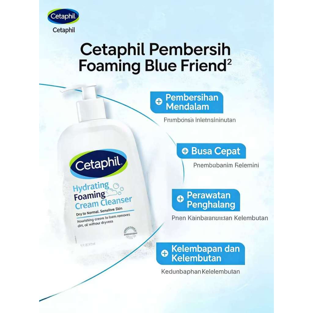 Cetaphil Pembersih Wajah Blue Friend Sabun Cuci Muka Asam Amino untuk Pria & Wanita, Membersihkan Da