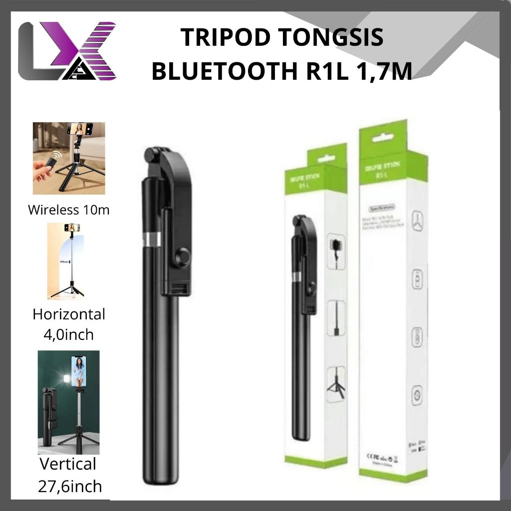 TRIPOD TONGSIS BLUETOOTH 1,7M R1S R1SL TRIPOD NON LAMPU TRIPOD LAMPU