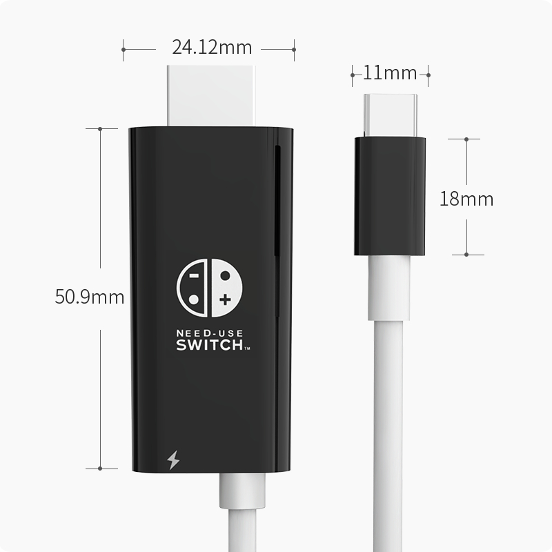 Kabel Mode TV Switch2 4K 60Hz, PD 100W Cas Sambil Bermain, Desain Mini, Ganti Dock Asli untuk Gaming