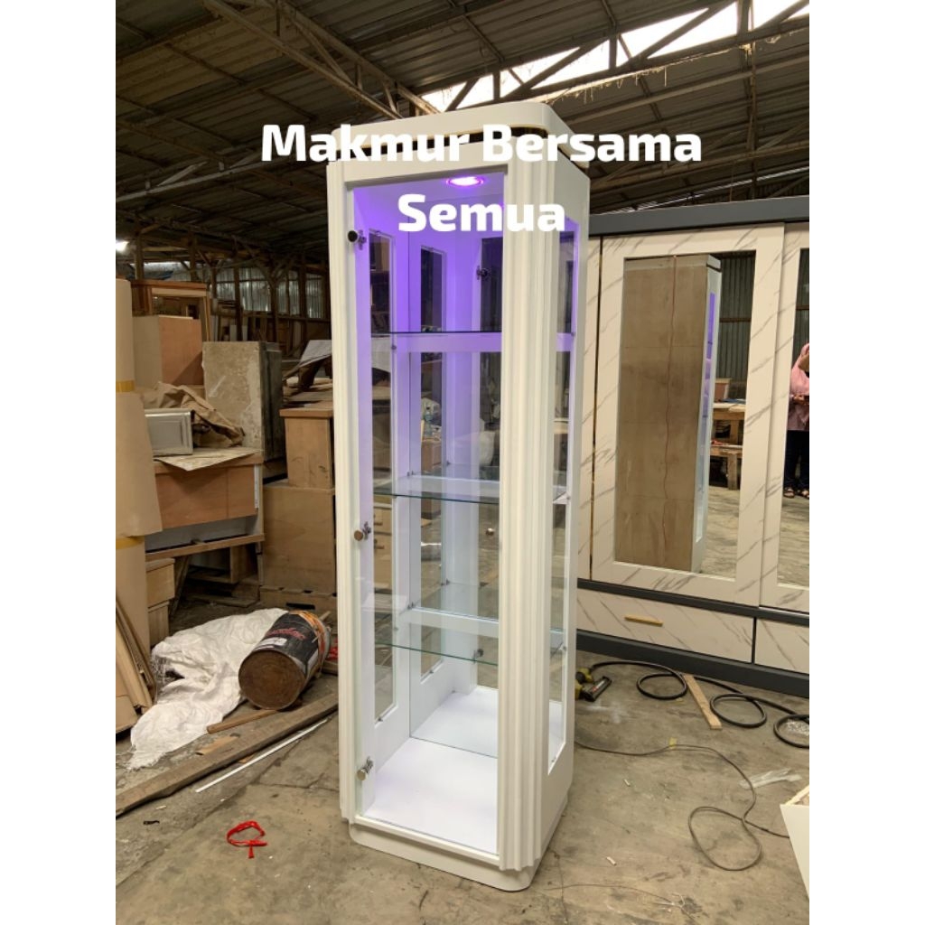 Lemari Kaca Hias 1 Pintu Wpc