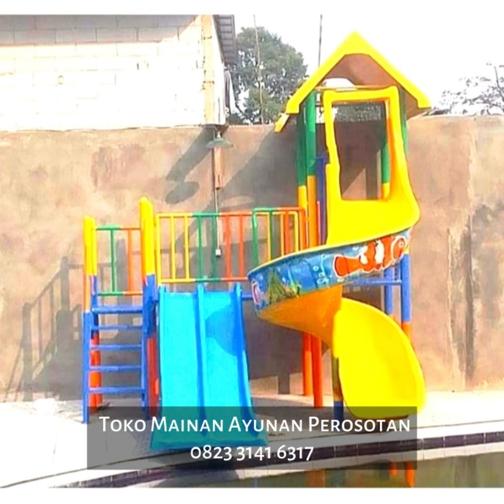 Waterboom Kolam Renang - Playground Kolam Renang - Perosotan Spiral Besi - Prosotan Spiral Besi - Pe