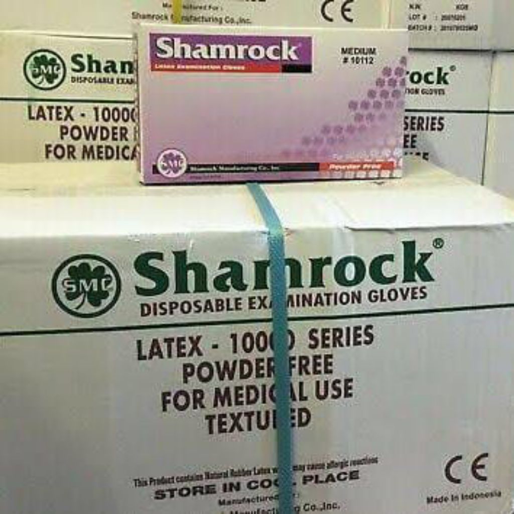 Shamrock Latex Free Powder Sarung Tangan Karet serbaguna / Handscoon Latek / Disposable Gloves / Han