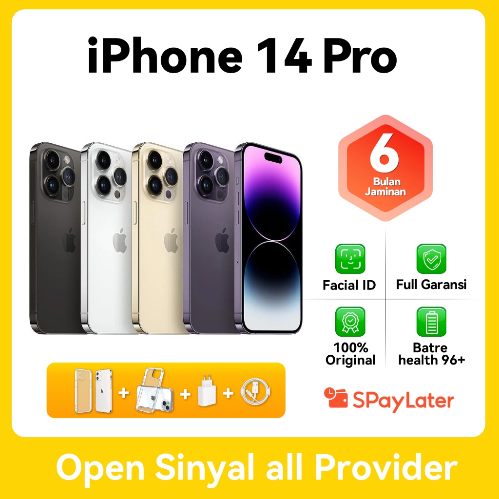 Dalam stok iPhone 14pro/14pro max 128G 256G SECOND 100% Original LIKE NEW  Fullse No Refurbish Ibox‌