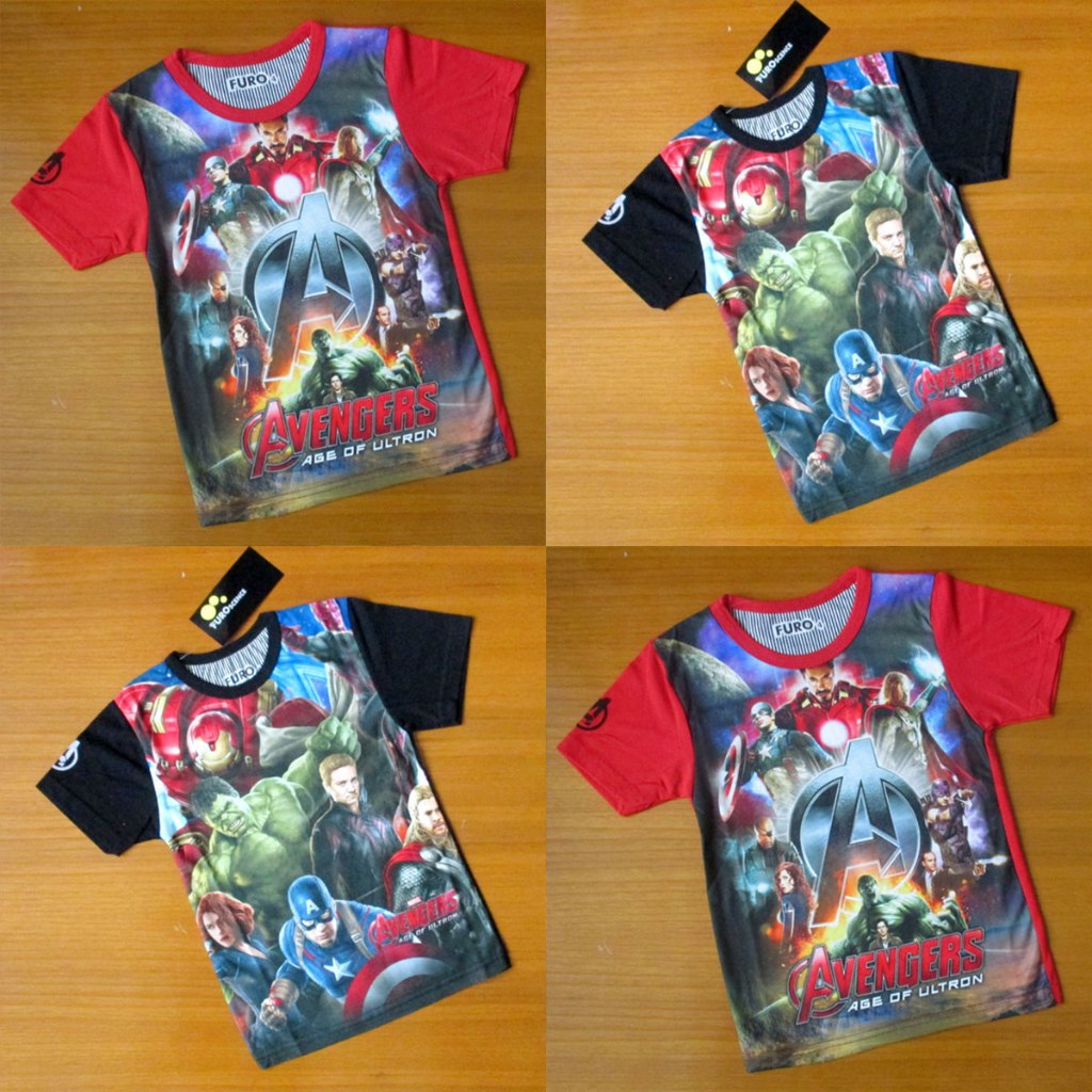 Baju Kaos Atasan Anak Laki Cowok Furo T-Shirt Avengers Superhero LKF007
