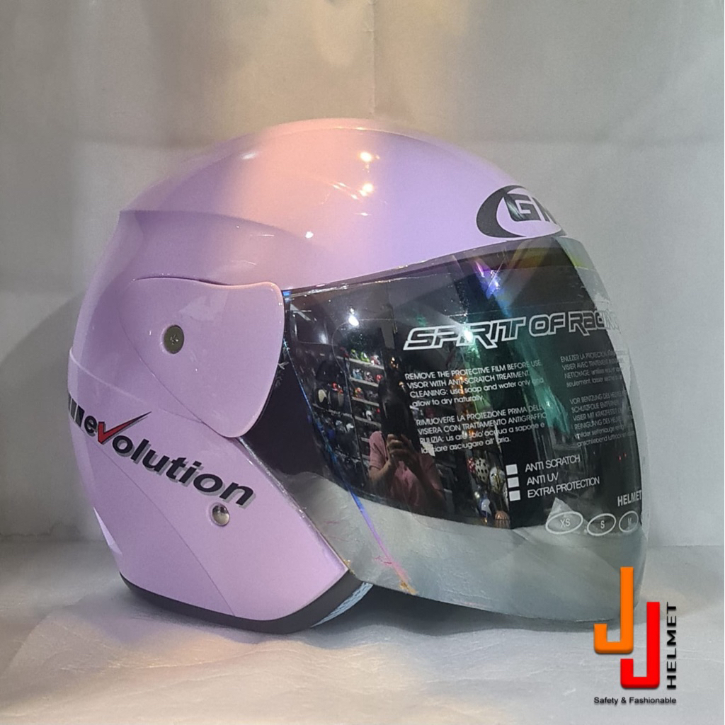 Helm GM Evo Solid / Polos (Glossy / Kilat) (100% Original GM)