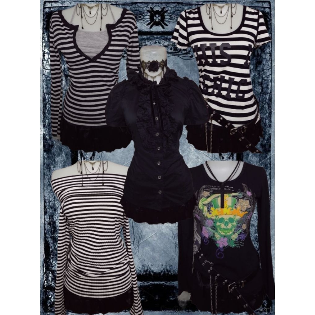 Atasan gadis gotik, atasan gadis Halloween, peri gelap, vampire,atasan bergaya tahun 2000