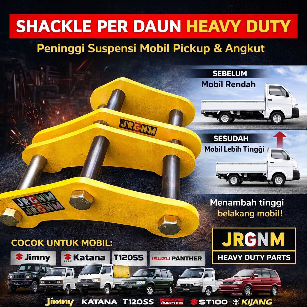 Satu Set Anting Mobil Shackle Per Daun Peninggi Suspensi Jimny Katana Carry Panther Universal