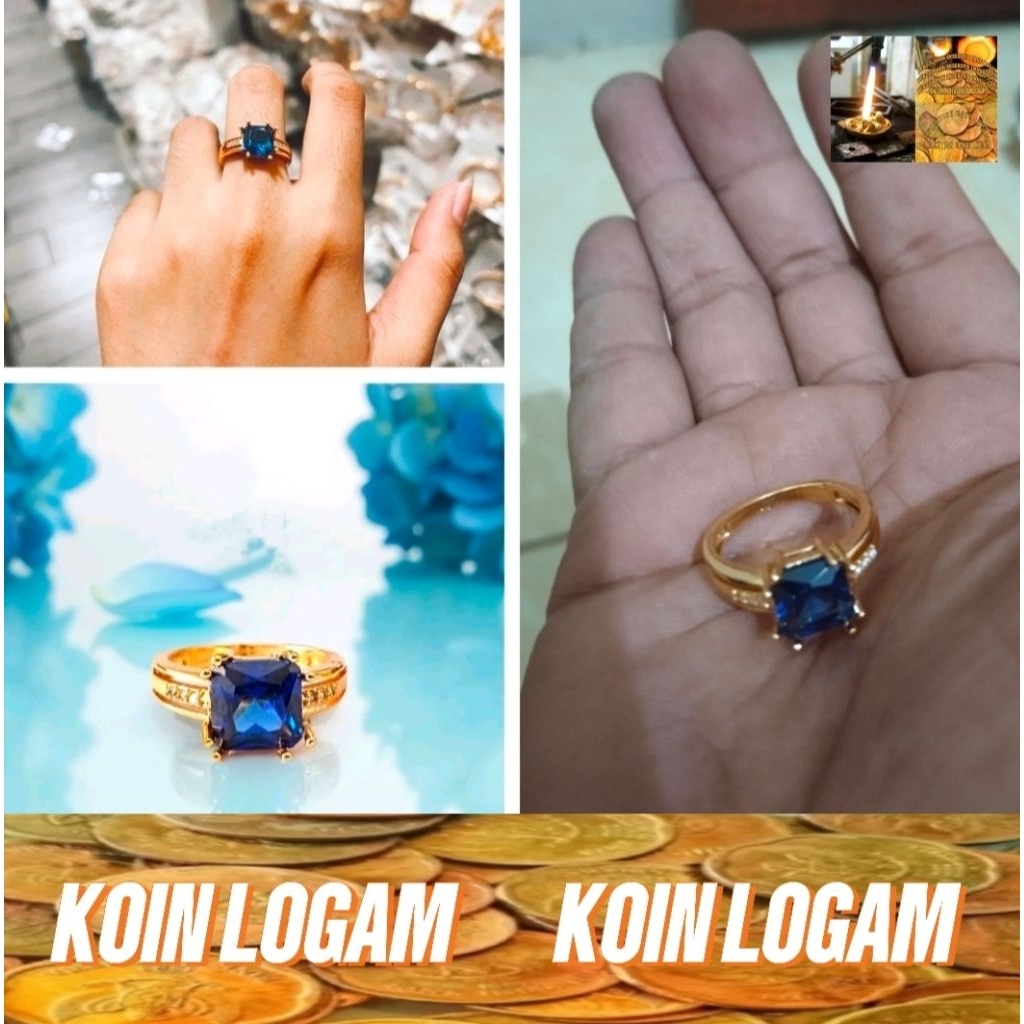 Cincin Wanita Permata Elegan Anti Karat Perhiasan Lapis Emas Terbaru Bahan Koin 91 Ori Mewah