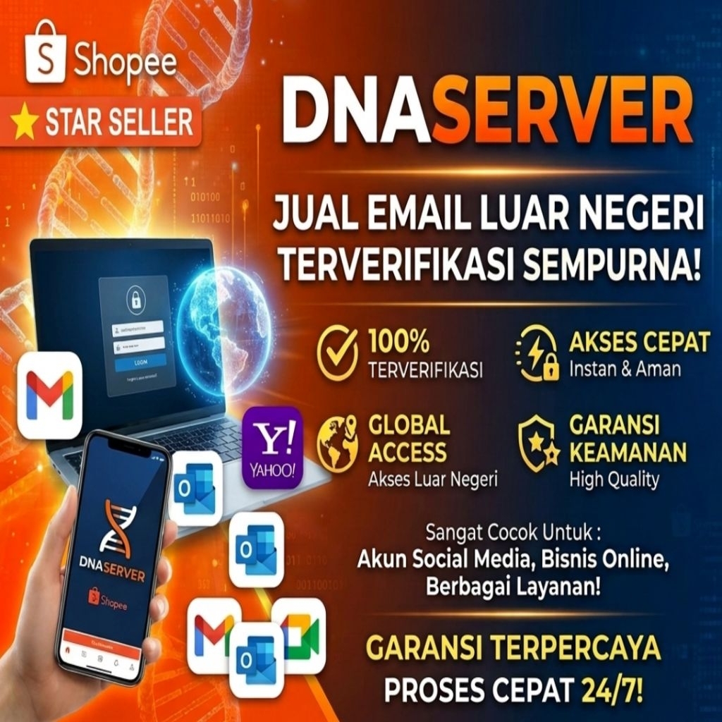 Sudah Terverifikasi Email Luar Negeri DNA SERVER Cocok Untuk Segala Bisnis Anda - High Quality - Gar