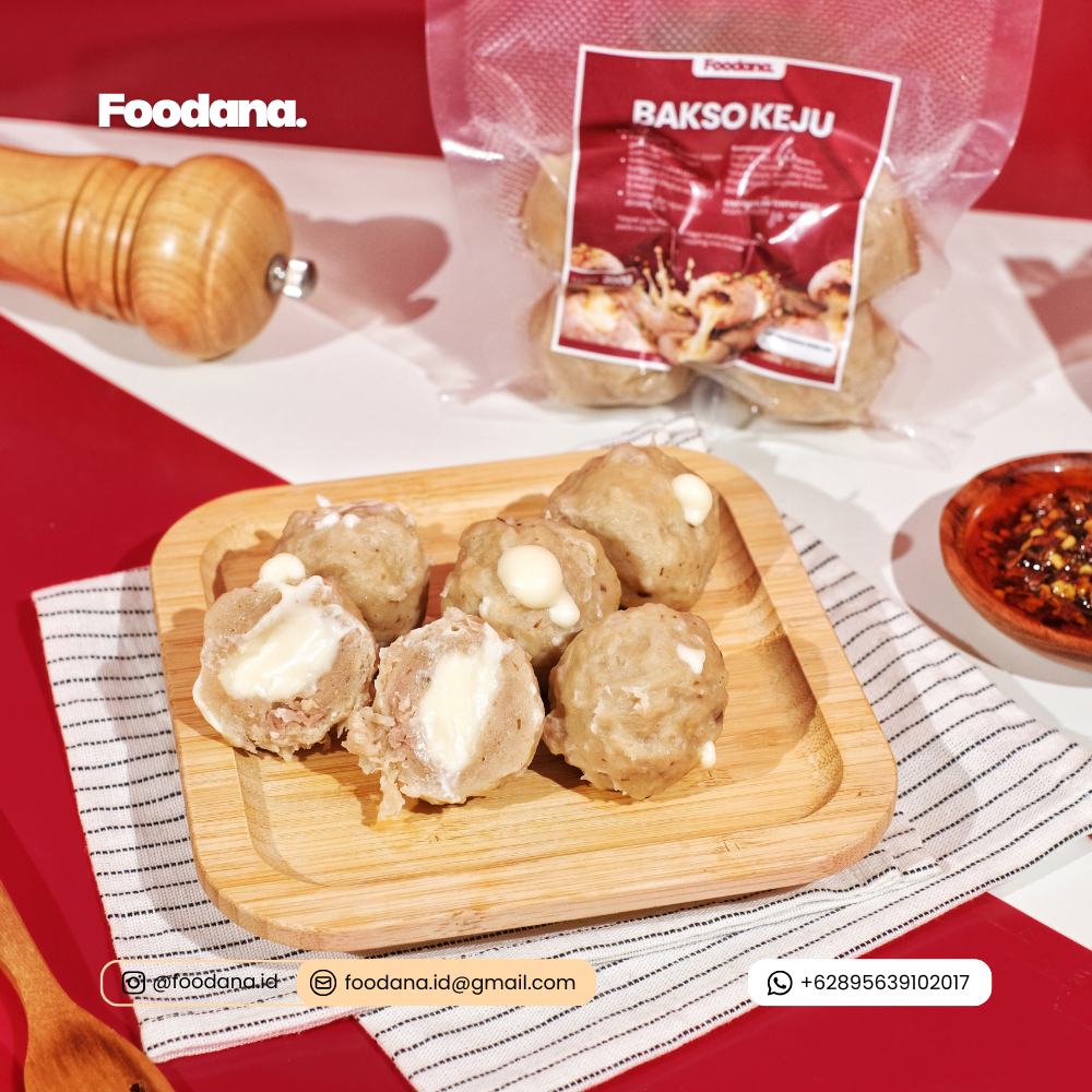 Bakso/Pentol Keju Foodana (200g) | Bakso Daging Sapi & Ayam | Frozen Food Praktis | Halal