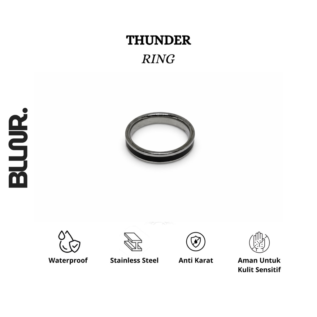 BLLNR - THUNDER Cincin pria keren, cincin stainless, cincin murah, kualitas import