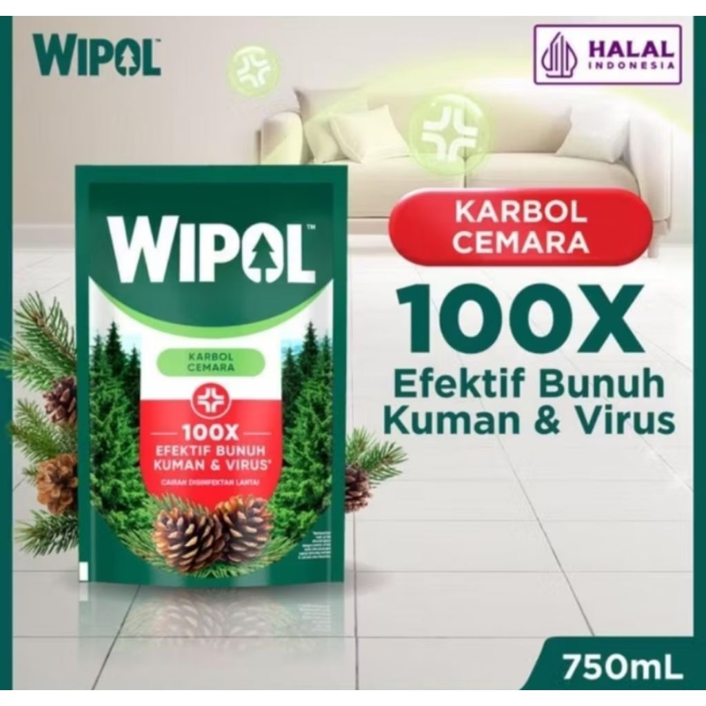 Wipol Karbol Reffil 750ml - Wipol Karbol Cemara 750ml