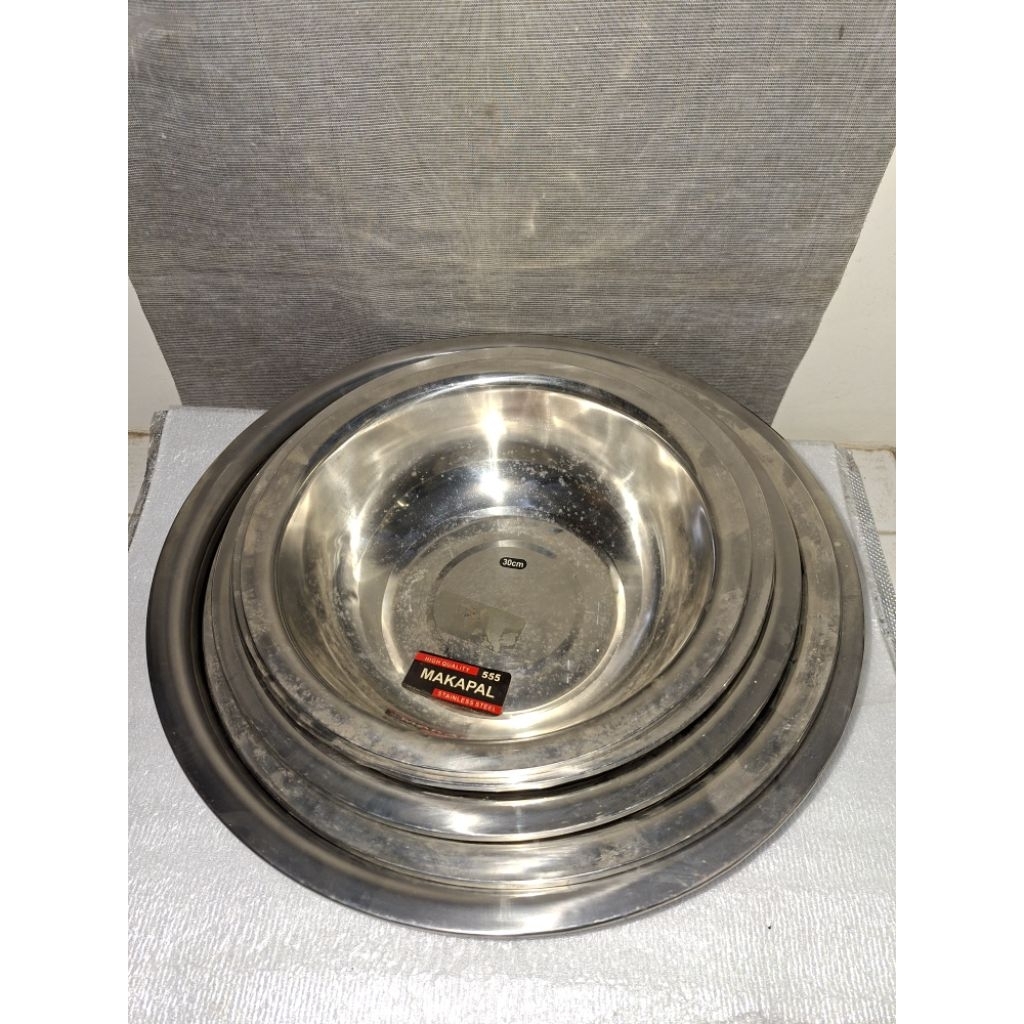 Baskom Stainless Steel Makapal 555 all size