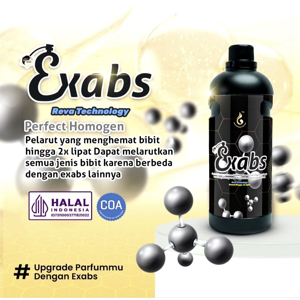 Exabs perfect homogen, SDA pro ,pelarut parfume Halal Original repack 100ml