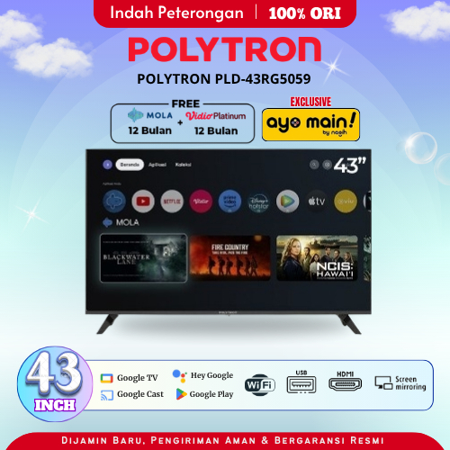 POLYTRON Smart Cinemax Google TV 43 inch PLD 43RG9059/ANROID TV POLYTRON /LED TV SMART DIGITAL POLYT