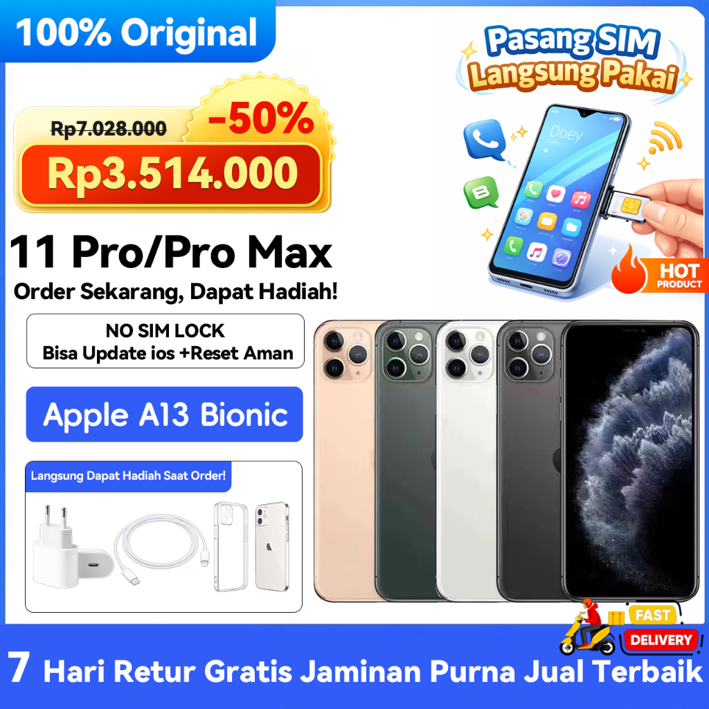 iPhone 11 Pro Max Second Original iP 11 Pro / 11 Pro Max Inter 64GB 256GB Mulus Seperti Baru Dan Lan