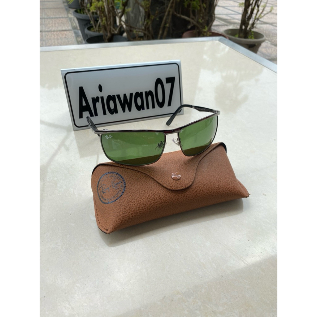 kacamata ray-ban rb 3462 model sport kaca hijau