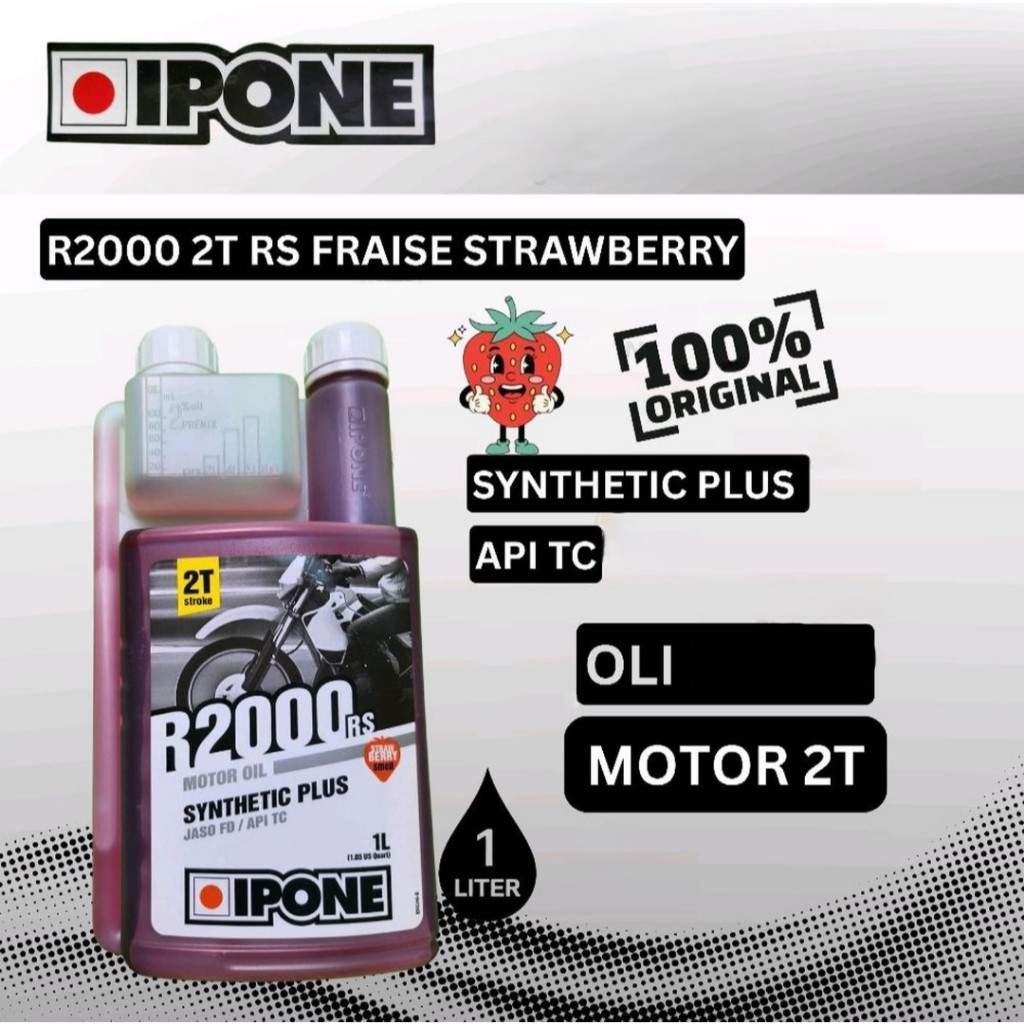 IPONE R2000 RS OLI 2T API JASO FD/TC 1L/Oli Samping 2 Tak/2Tak Api JASO FD/TC 1 L/1OOO ml SYNTHETIC 