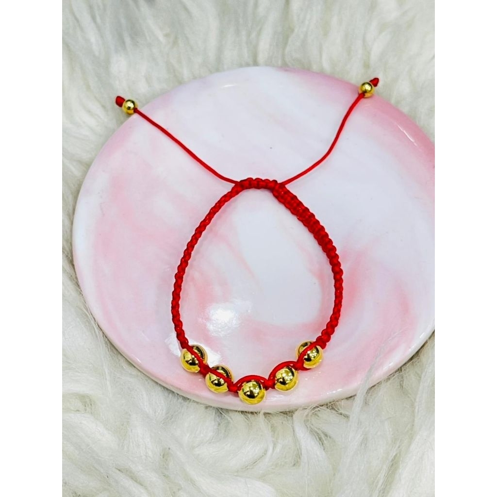 gelang tali liontin bulat bola polos simple emas asli kadar 700