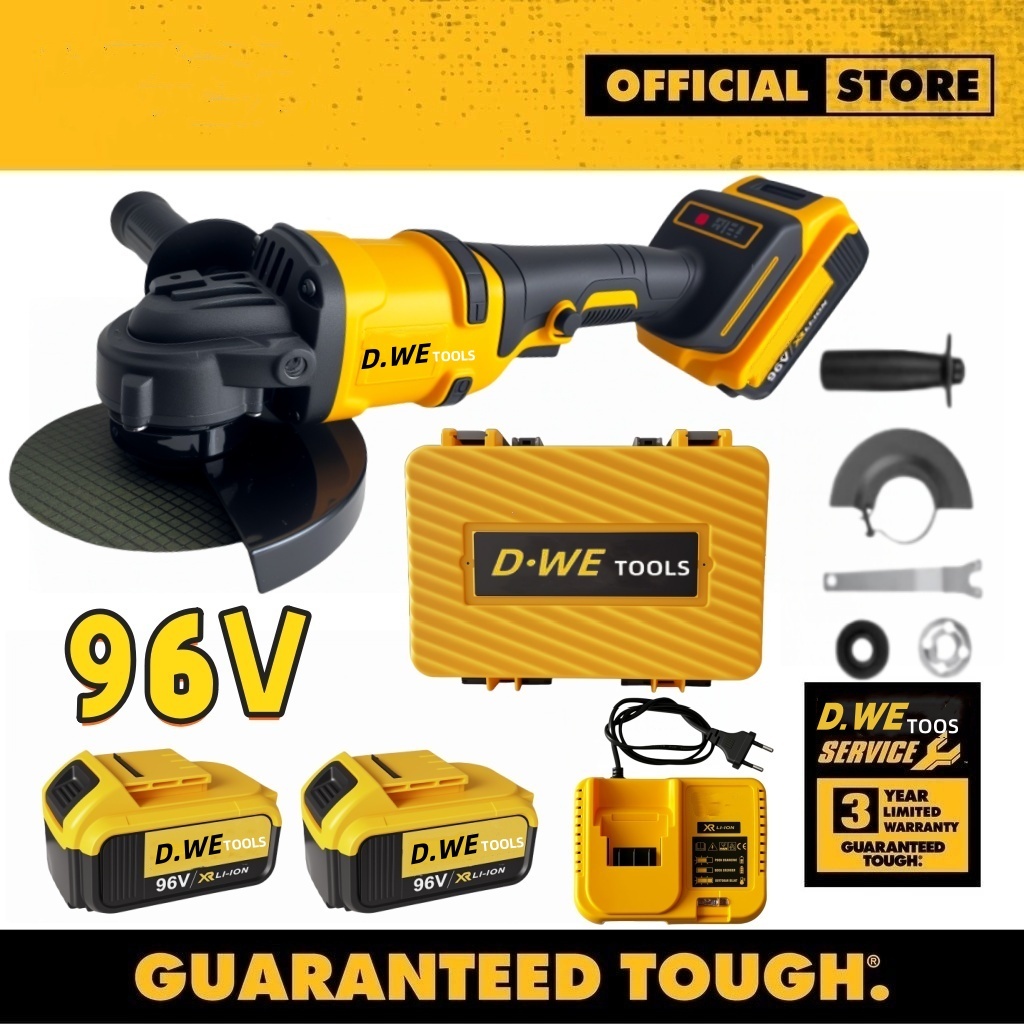 Mesin Gerinda Angle Grinder Tangan 96V Listrik Penggiling  2 Baterai Sudut Portable  Multifungsi Ger