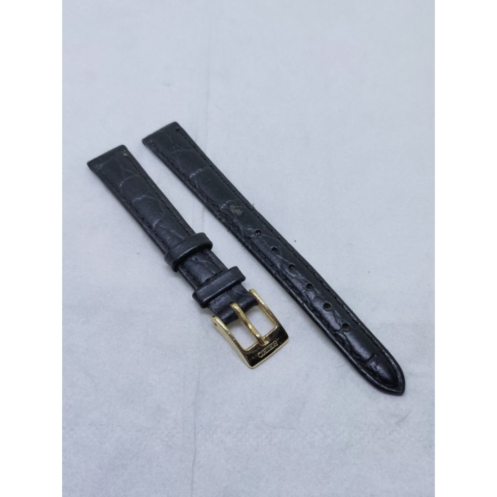 Strap Seiko ladies leatherstrap 12mm vintage NOS buckle strap kulit jam tangan antik part seiko wani