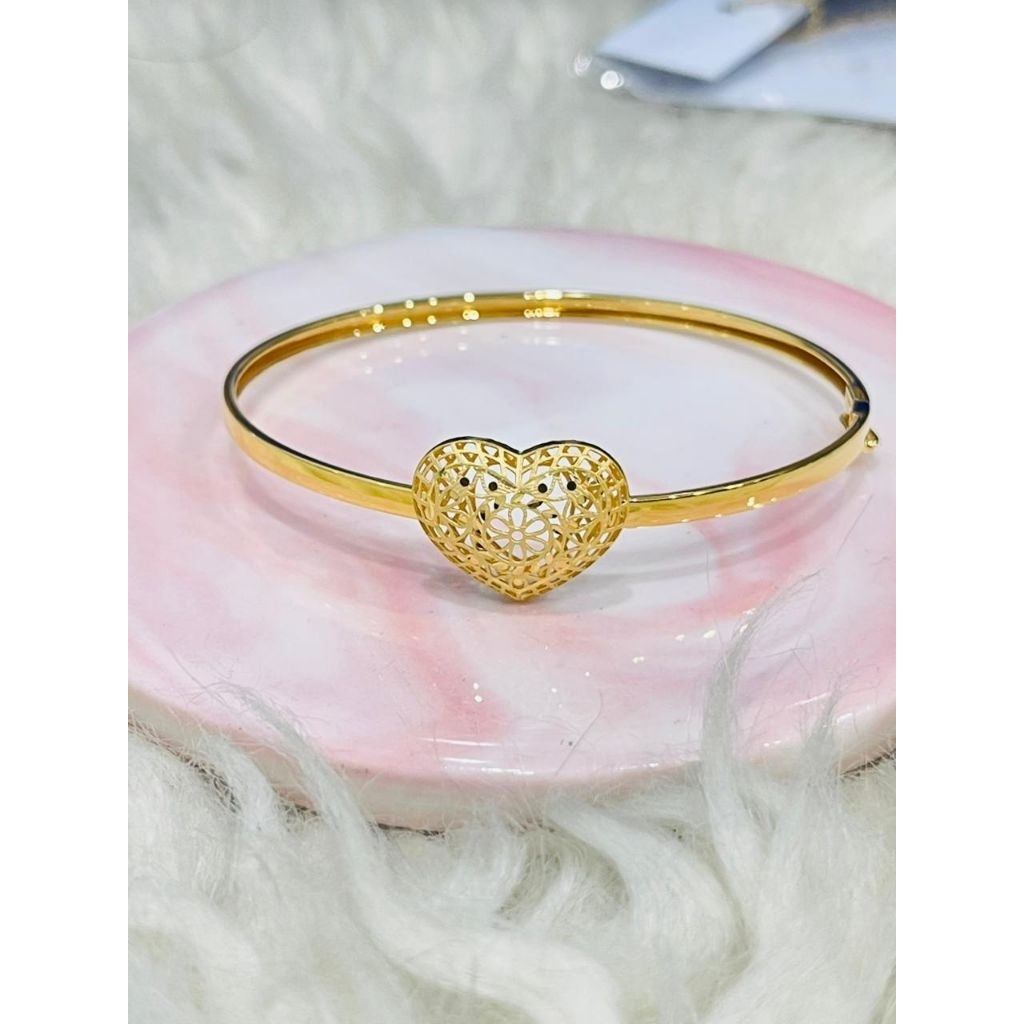 gelang bangle bangkok love kerawang terbaru emas asli kadar 700