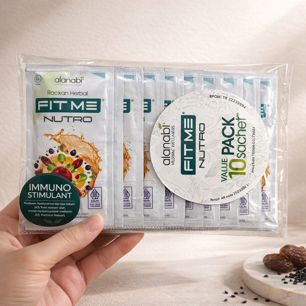 ALANABI Fitme Herbal Alami Mencegah Penyakit 10 Sachet Kurma Madu Jahe