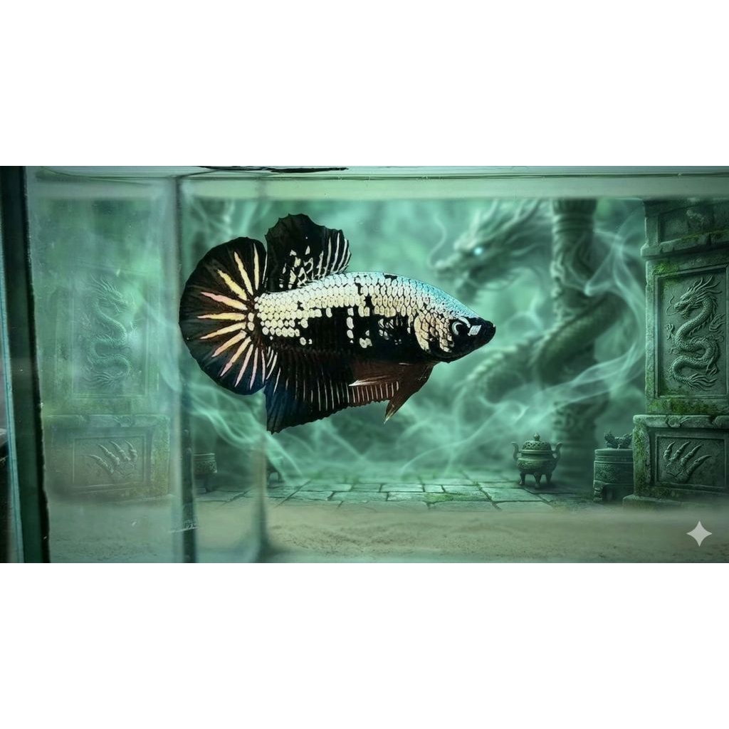 hiasan rumah cupang PK black samurai