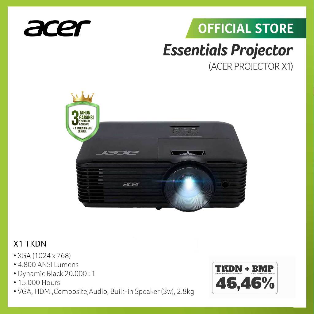ACER PROJECTOR X1 DLP XGA 4000 LUMENS