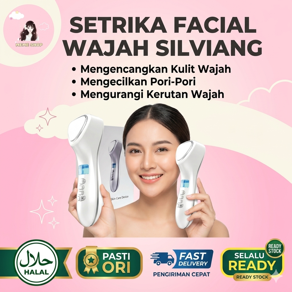 Setrika Wajah Silviang Skin Care Generasi #3 KK Indonesia, Alat Pengencangan Kulit Wajah