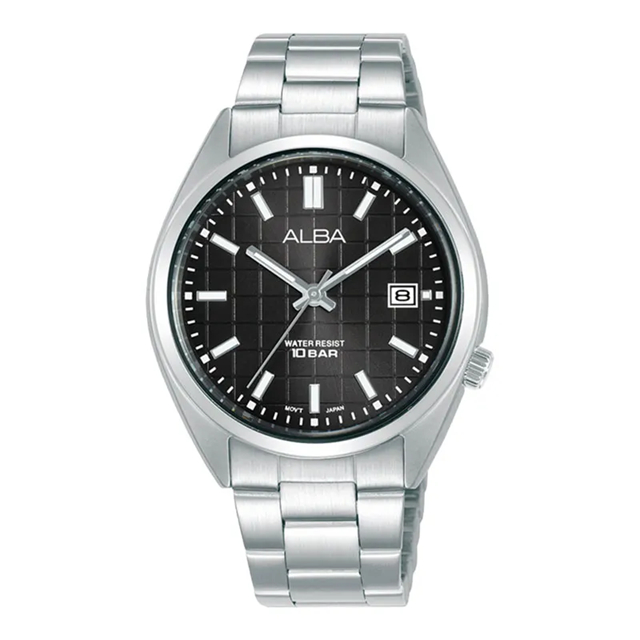 Alba AG8M33X1 BLACK Patterned Dial Stainless Steel - Jam Tangan Alba Original