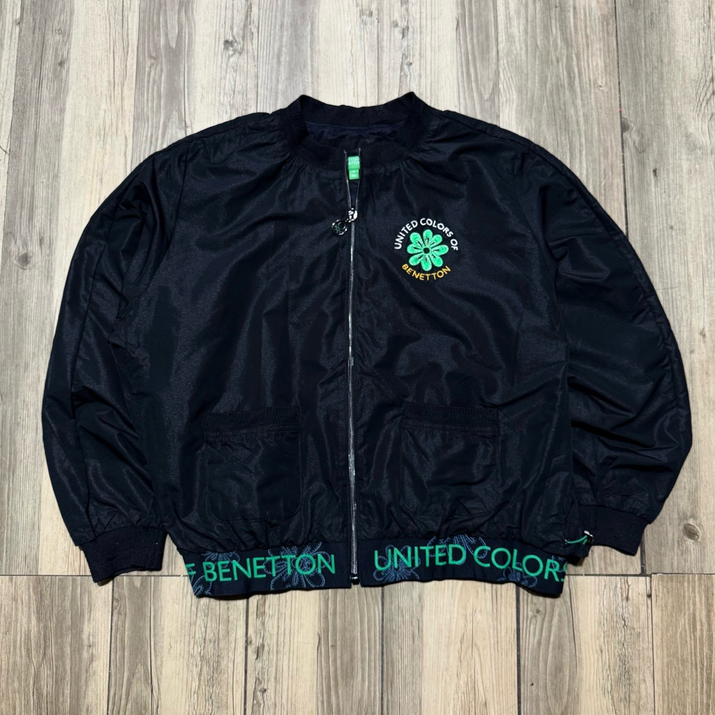 Benetton Zip Jacket Boxy Black Original