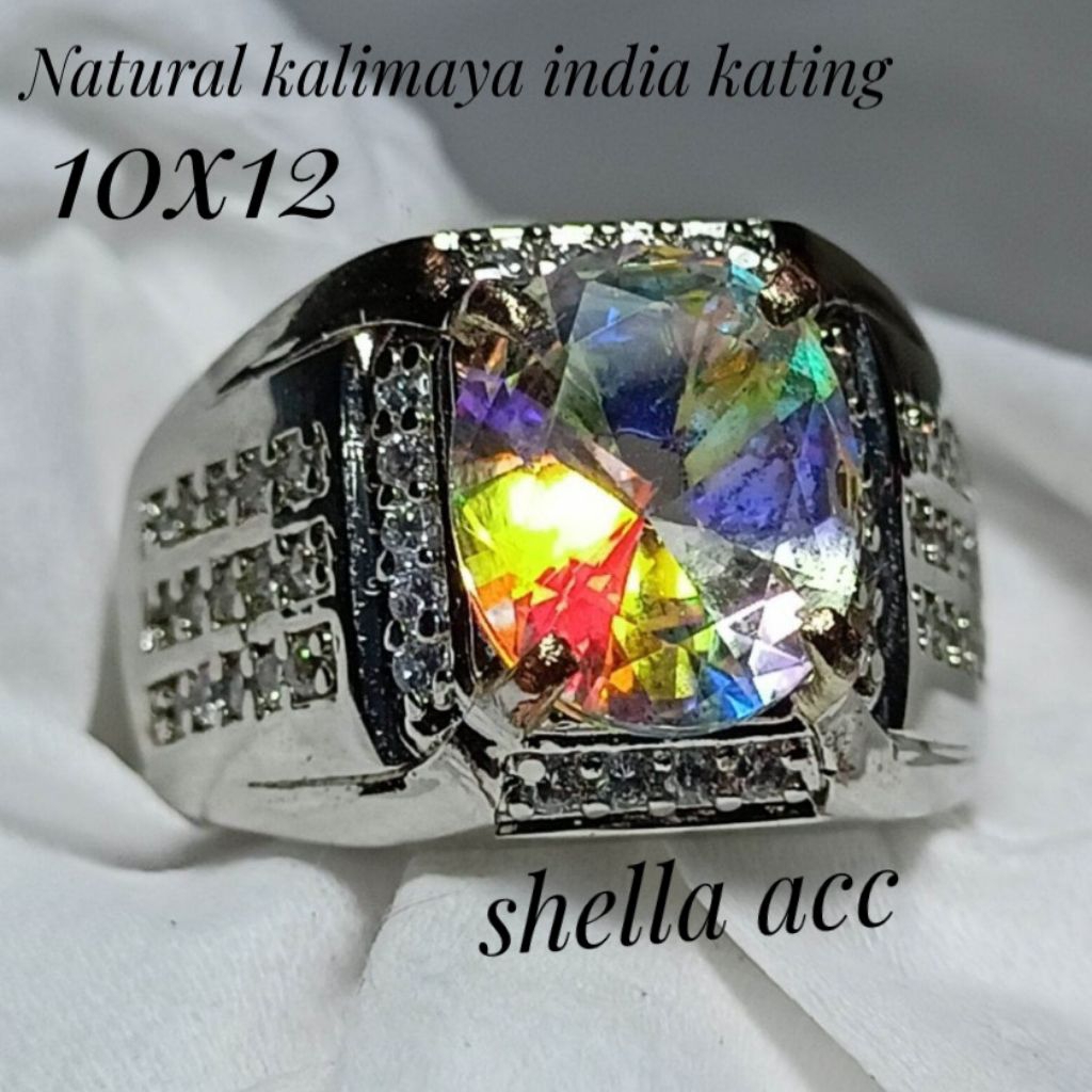 Cincin Batu akik Natural kalimaya india full kating minimalis