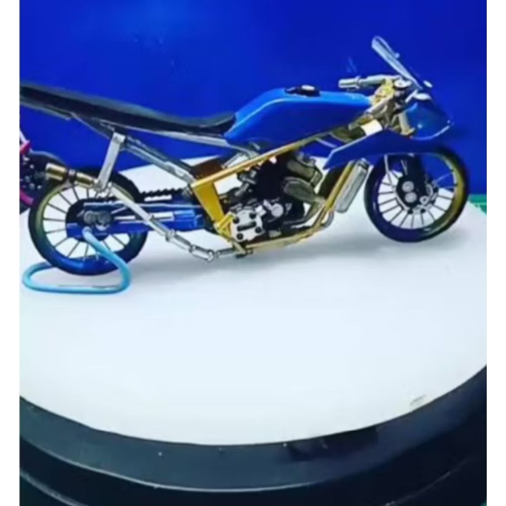 diecast miniatur motor drag Kawasaki ninja rr old free fairing balap